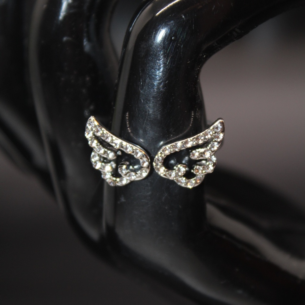 Adjustable Angel Wings Ring-Silver